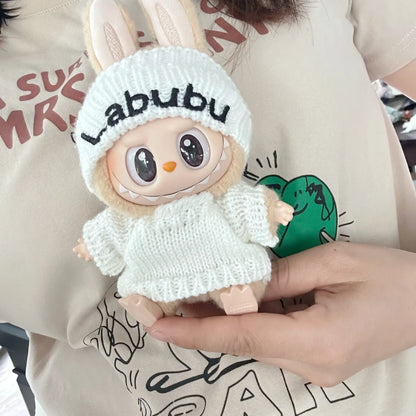 17cm Labubu I II Idol Dolls Cute Mini Plush Doll'S Clothes Korea Kpop Exo Idol Dolls DIY Accessories Pink Skirt Gifts New Style