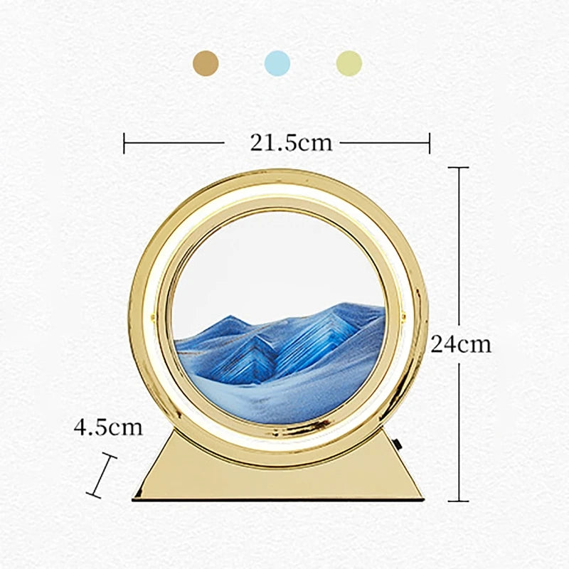 3D Moving Sand Art Picture Mobile Hourglass Sandscape Glass Dynamic Flowing Sand Painting Quicksand Home Office Decor Ornaments