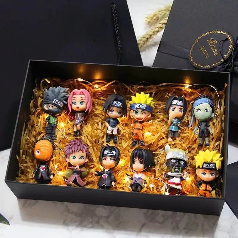 12Pcs/11Pcs/23Pcs/Lot NARUTO Sasuke Gaara Uchiha Madara Figure 7-8cm  Style Personality Base Mini Figurines