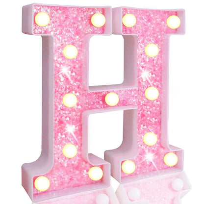 NEW DIY LED Letter Lights Glitter Alphabet Light Up Letter Sign Night Light Gifts Birthday Wedding Christmas Party Decoration