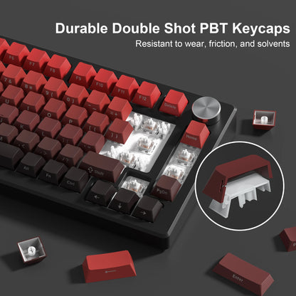 136 Key Side Print Gradient Red Cherry Profile PBT keycaps Double Shot Shine Through Backlit Key Caps For MX Mechanical Keyboard