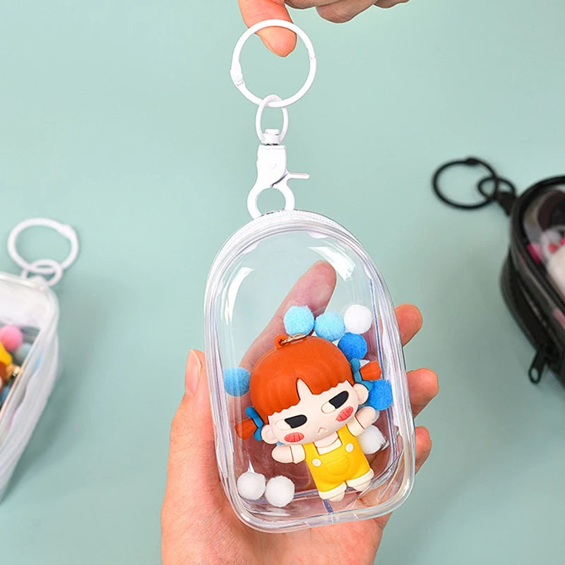 Doll Organizer Transparent Storage Box Pouch Mystery Box Keychain Bag Storage Case Thicken Wallet Cute Doll Bag Organization