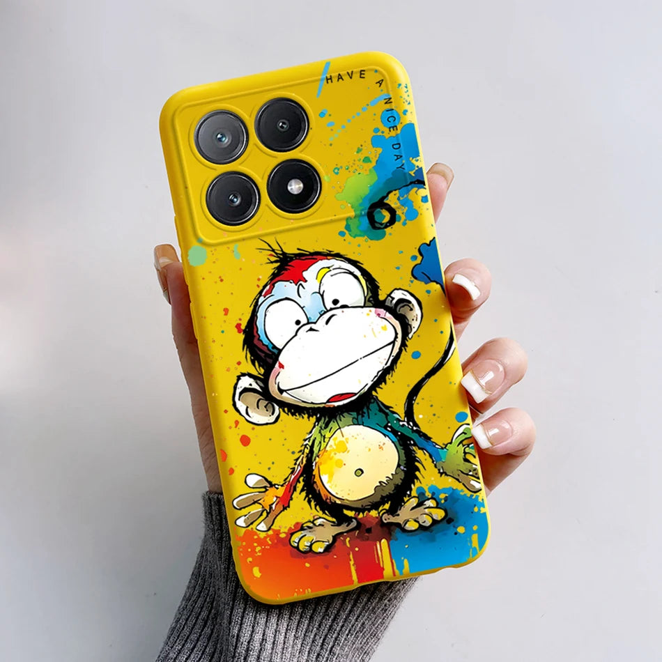 For Xiaomi Poco X6 Pro 5G Case Cute Cartoon Cat Frog Cover Soft TPU Phone Case For Xiaomi Poco X6 PocoX6 Pro X6Pro Fundas Bumper