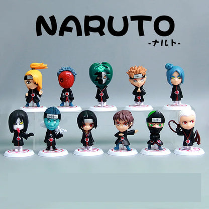 12Pcs/11Pcs/23Pcs/Lot NARUTO Sasuke Gaara Uchiha Madara Figure 7-8cm  Style Personality Base Mini Figurines