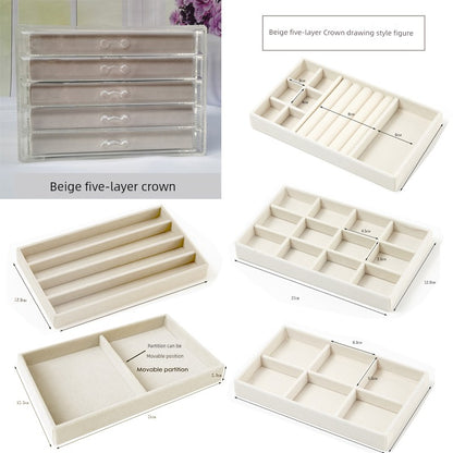 Beige Acrylic Jewelry Box Stud Earrings Earring Ring Necklace Bracelet Ornament Storage Box Jewellery Box