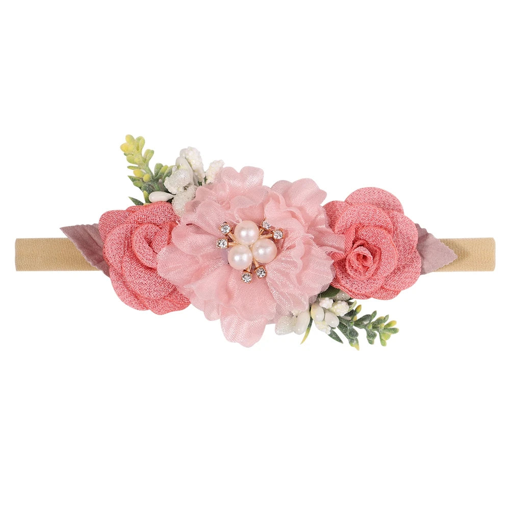 1Pcs Baby Girl Cute Flower Headband Elastic Hair Band Newborn Head Toddler Headband Headwear Kids Accessories Christmas Gifts