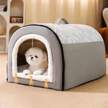 Big Dog Kennel Warm Winter Dog House Mat Detachable Washable Dogs Bed Nest Deep Sleep Tent for Medium Large Dogs House Supplies