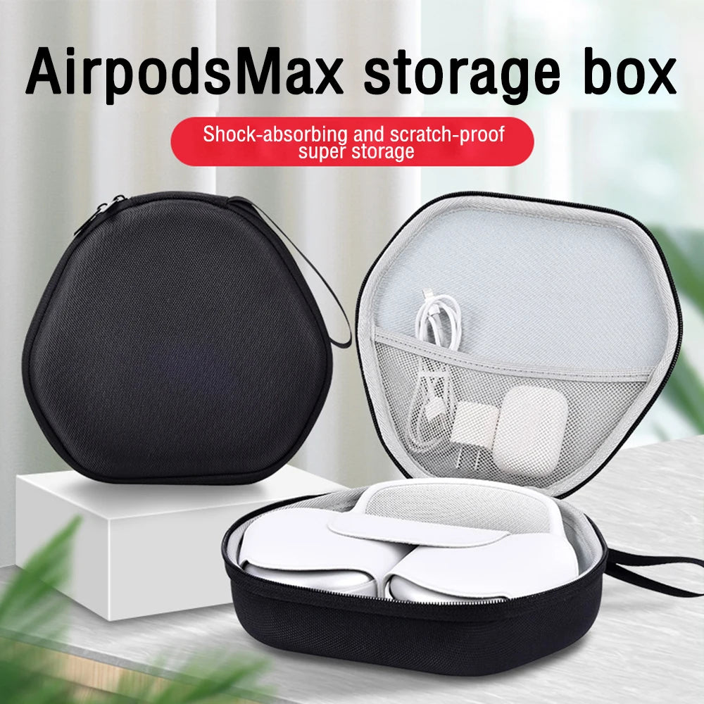 For Airpods Max Bluetooth-compatible Earphone Storage Bag EVA Hard Portable Wireless Headphone Shockproof Protective Cover Case