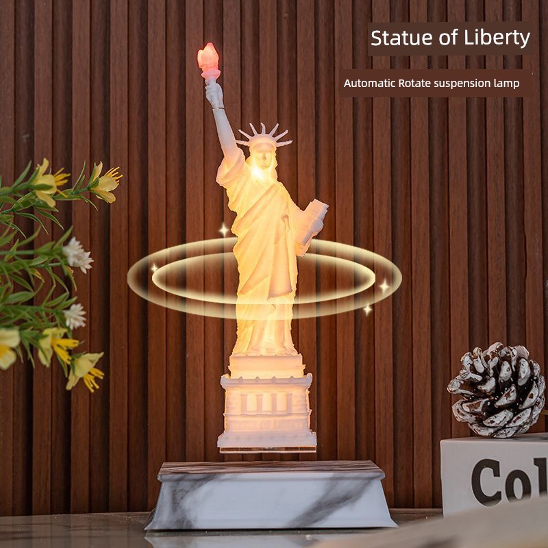 Magnetic Suspension Anti-Gravity Three-Dimensional Statue of Liberty Decoration Lamp Living Room Desk Birthday Christmas Gift Souvenir