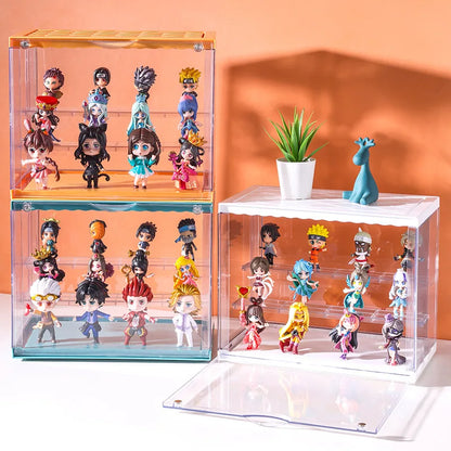 Magnetic storage box with lights, display acrylic cartoon dolls, suitable for POP MART collection, dustproof and waterproof