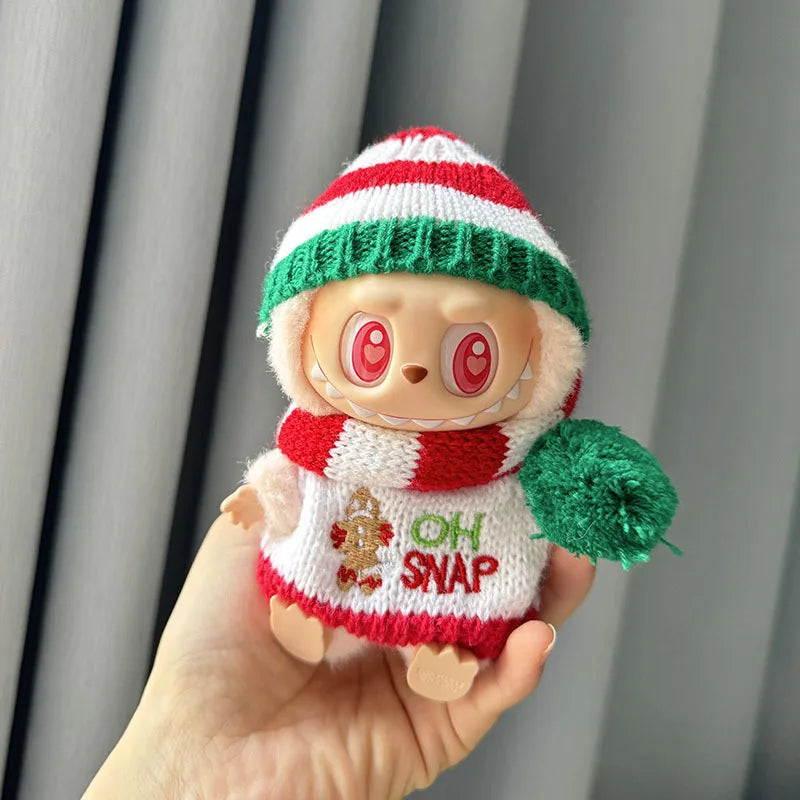 17cm Labubu I II Idol Dolls Cute Mini Plush Doll'S Clothes Korea Kpop Exo Idol Dolls DIY Accessories Pink Skirt Gifts New Style