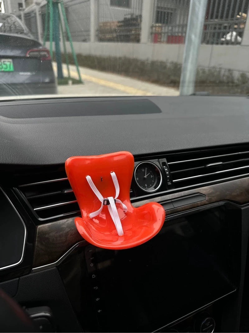 new 15-17cm doll Seat  Labubu Doll Safety Seat Cute Doll Air Outlet Aromatherapy decoration high-grade Car Interior Decoration