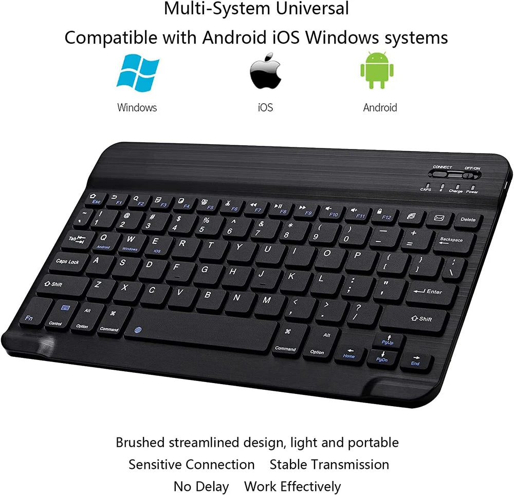 Mini Wireless Keyboard Bluetooth Keyboard Wireless Rechargeable Spanish Russian Keyboards 10 Inch For iPad IOS Android Windows