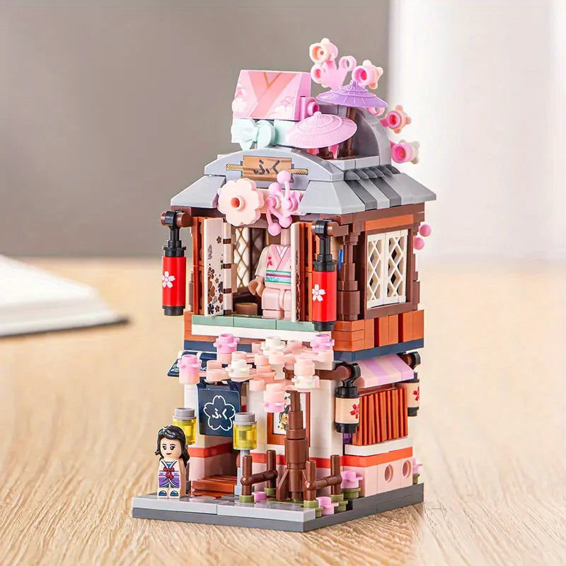 Japanese Street View Building Blocks, Mini DIY Bricks Building Model Toys, Home Decor,Christmas and Thanksgiving Gifts