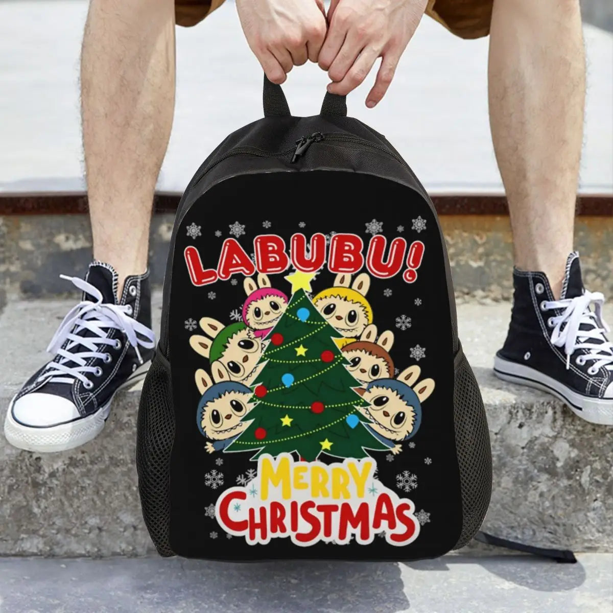 Labubu Cute Merry Christmas Pop Mart Popmart Backpack for Girls Boys Kids Lightweight Backpacks Bag for Toddlers Daycare