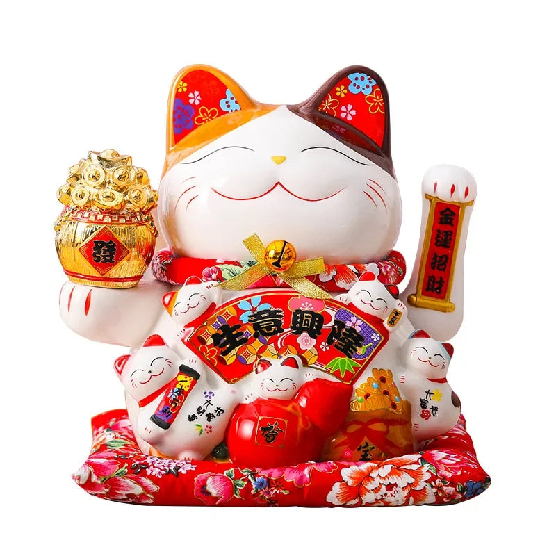 2023 Lucky Cat Decoration ornaments Lucky Cat Radio Wave Treasure Shop Gift China Good Luck Home Decoration Craft Gift