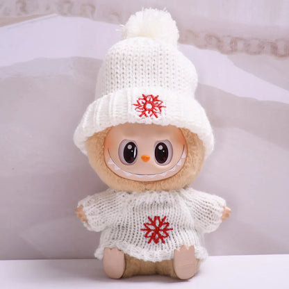 17cm Labubu I II Idol Dolls Clothes Sweater Hat Outfit Christmas New Year Gifts Korea Kpop Exo Clothing Plush Doll'S Clothes