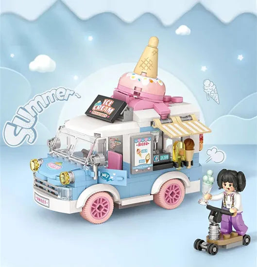 LOZ Mini Blocks City Series Street view 294pcs+ FOOD truck fruit/icecream shop learning Assemble Toys  toys for children 4207