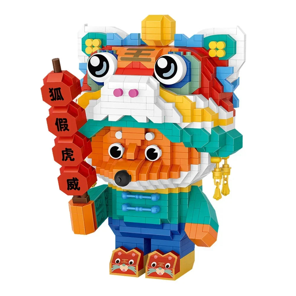 Loz mini Blocks Teens Building Toys Adult DIY Bricks Puzzle Chinese Culture Style Animals Gift Women Home Decor 9258 9265 9266