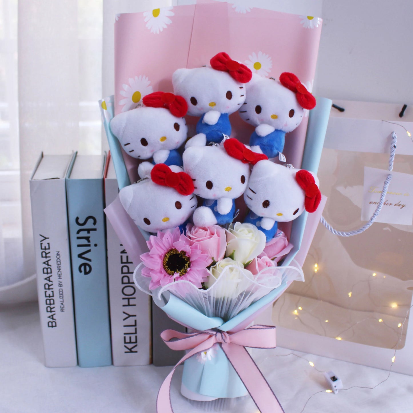 Christmas Gifts Cartoon  Plush Bouquet My Melody Kuromi Cinnamoroll Kt Cat Plush Doll Toy Valentine Graduation Gifts