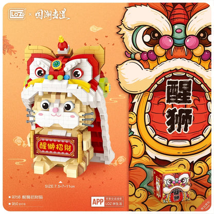 Loz mini Blocks Teens Building Toys Adult DIY Bricks Puzzle Chinese Culture Style Animals Gift Women Home Decor 9258 9265 9266