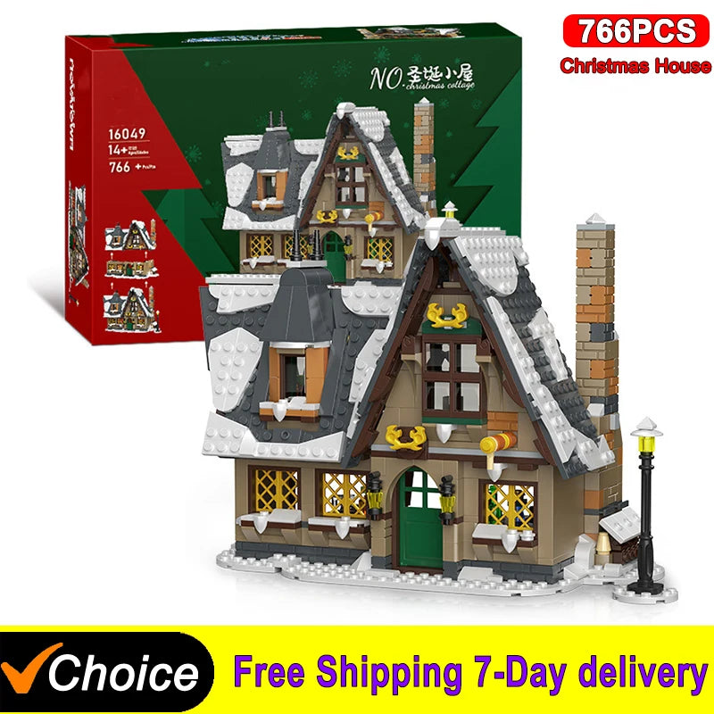 NEW Creative Christmas ART House Model Santa Claus Village Decoration Building Blocks Bricks Kids Assembly Toys Christmas Gifts