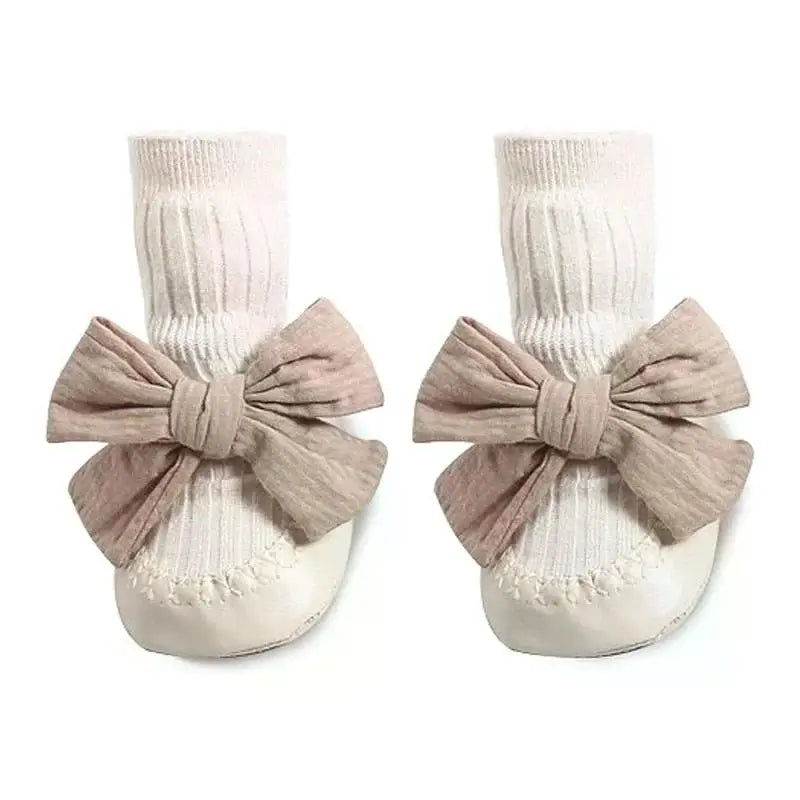 Autumn Winter Baby Girls Socks Newborn Baby Bowknot Socks Infant Baby Socks Anti Slip Soft Cotton Floor Sock Shoes