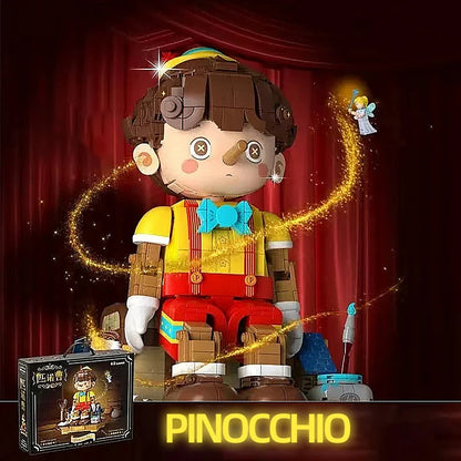 Pinocchio Building Blocks Classic Fairy Tale Long Nose Doll Puppet Model Bricks Desktop Deco Kids Educational DIY Toys Gifts