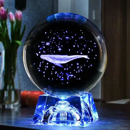 LED Crystal Ball 3D Solar System Planets Crystal Ball Glass Ball Home Decoration Valentine's Day Gift Ornament