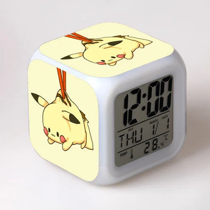 Pokemon Pikachu LED Glowing Alarms for Children Bedroom Decoration Kids Digital Glowings Alarm Clock Desk Decor Christmas Gift