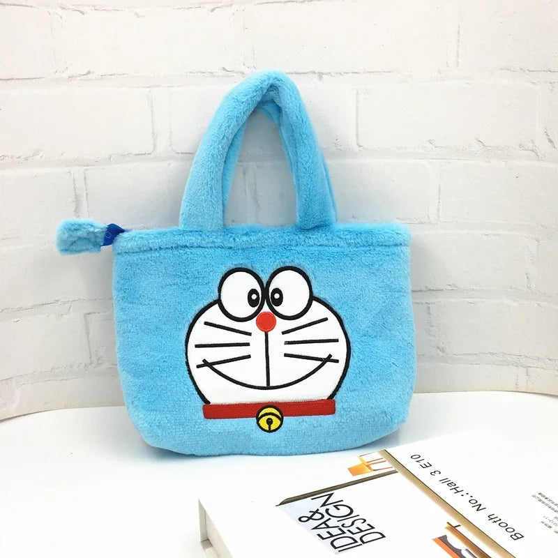 Cartoon Anime Plushie Shoulder Bag Kawaii My Melody Kittys Kuromi Cinnamoroll Soft Plush Handbag Children All-Match Tote Gifts