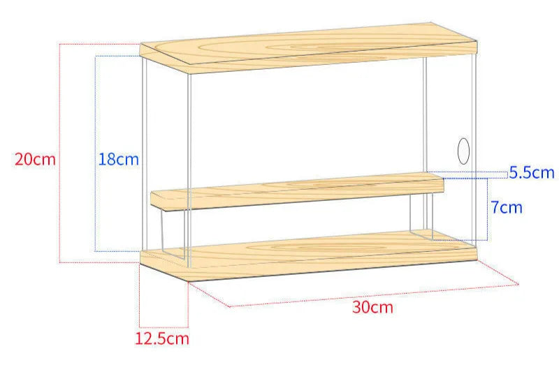 Wooden Display Box Blind Box Storage Box Acrylic Cartoon Doll Organizer Holder Figurines Case for Dimoo POP MART Collect