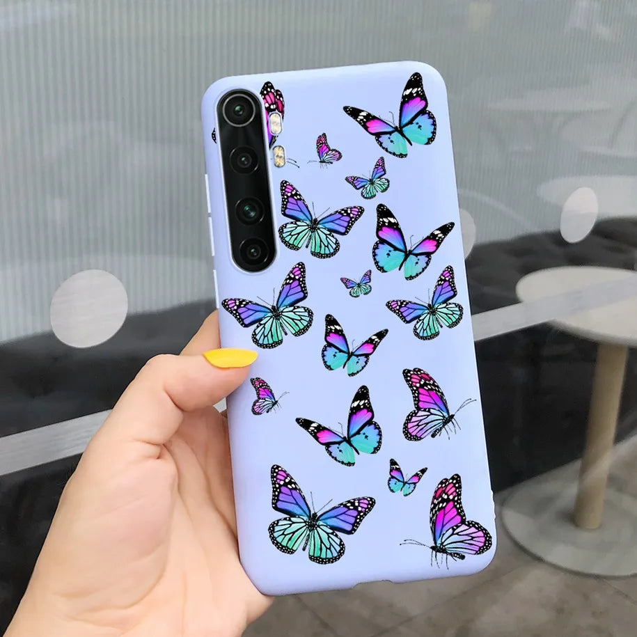 Case For Xiaomi Mi Note 10 Lite Back Cover Protective TPU Silicone Funda Fashion Flower Coque For Xiaomi Note 10 Lite Capa 6.47"