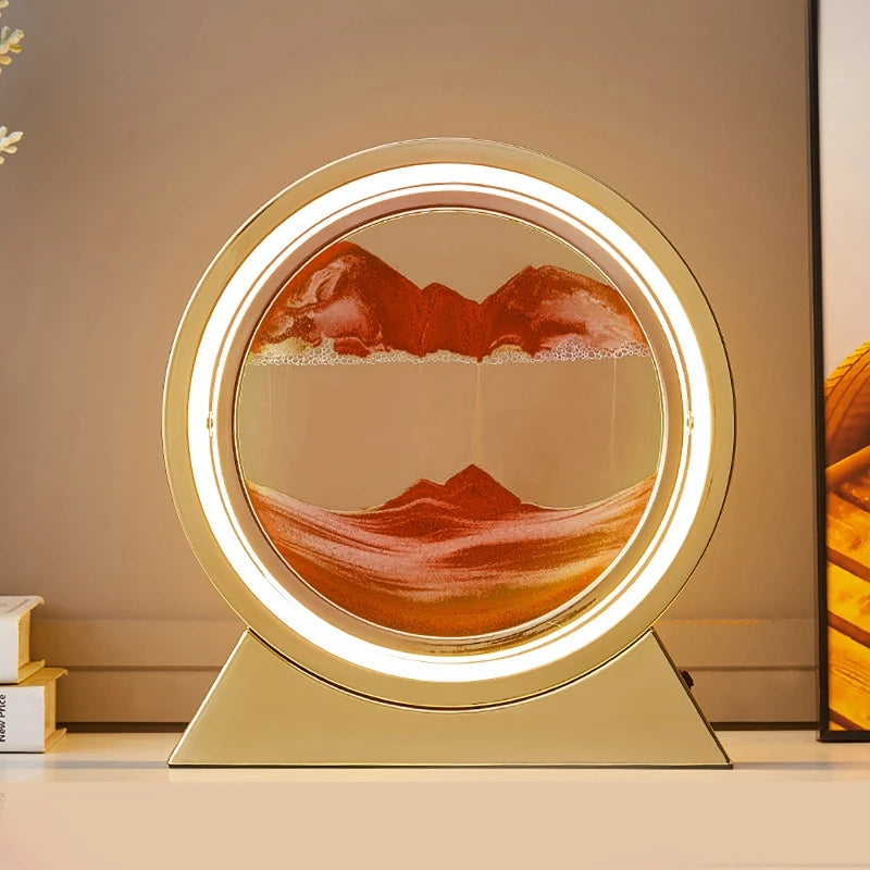 3D Moving Sand Art Picture Mobile Hourglass Sandscape Glass Dynamic Flowing Sand Painting Quicksand Home Office Decor Ornaments