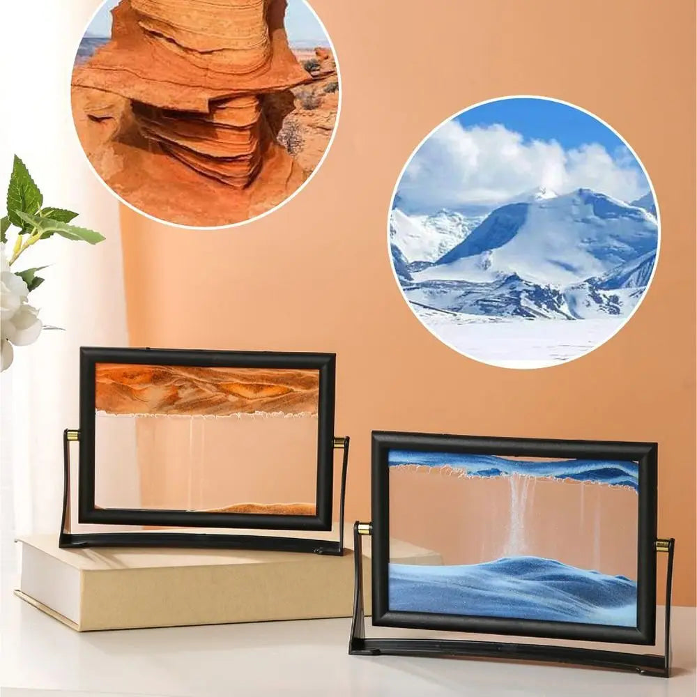 Rotatable Moving Sand Art Picture Home Decor Flowing Sand 3D Sandscape in Motion Christmas Gift Sandscapes