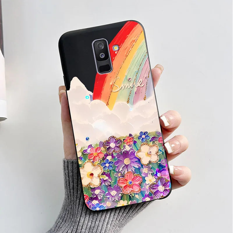 Case For Samsung A6 2018 Cover A 6 A600F Cartoon Cat Fox Soft Silicone TPU Phone Case For Samsung Galaxy A6 Plus 2018 A605F Case