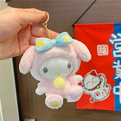 Sanrioed Kawaii Hello Kitty  Kuromi  Plush Doll Toys Pendant Cute Plush  Keychain Bag Pendant Christmas Gifts12CM