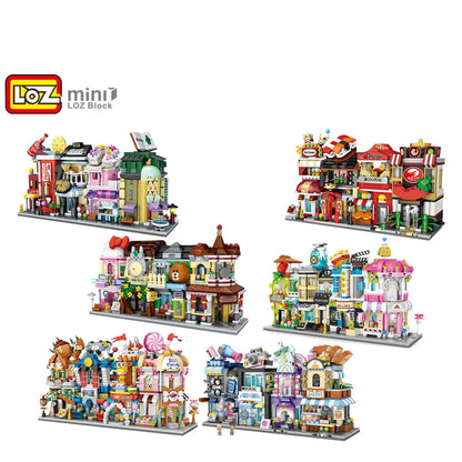 LOZ Blocks Cute Mini Street Store Children Educational Toys Small Shop Brinquedos Model  Building Bricks Girl Gifts 1621 - 1652