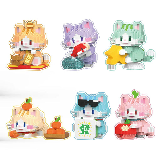 New Arrival Kawaii Pet Cat Series Mmodel Small Particle Building Blocks Educational Assembly Ornaments Children's Birthday Toys