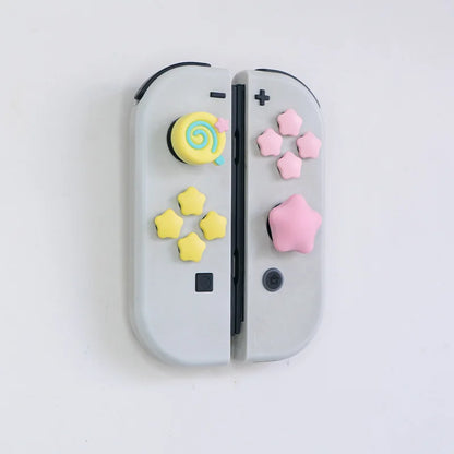 Star ABXY Key Sticker DIY Button Joystick Thumb Stick Grip Cap Cover For Nintendo Switch Oled NS Joy-con Controller Skin Case