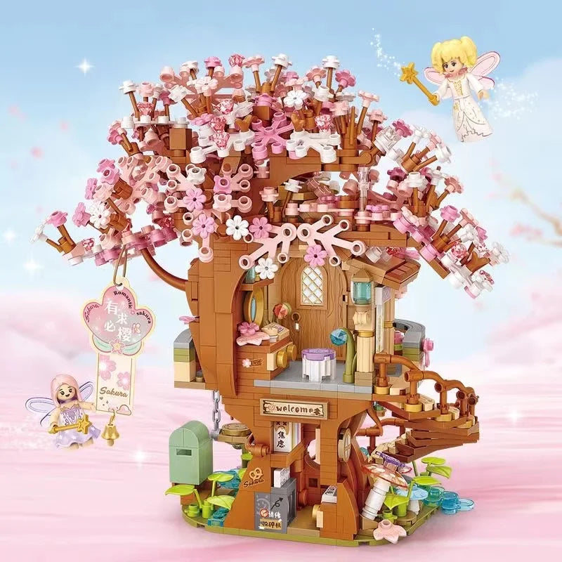 LOZ  Tree house DIY decoration blocks Home decoration Model Building Blocks toys Assembly Toy Christmas Gift for Children