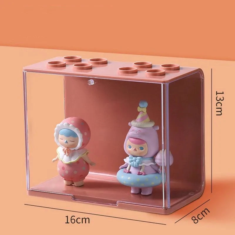 Thickened Acrylic Display Box Desktop Superimposed Large Capacity Dolls Organizer LEGO Product Storage Box Handmade Dolls Displa