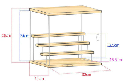 Wooden Display Box with Light Statuette Storage Box Acrylic Cartoon Doll Organizer Holder Figurines Case for POP MART Collect