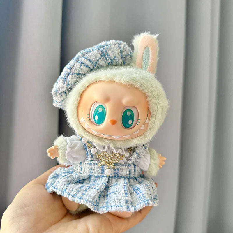 17cm Labubu I II Idol Dolls Clothes Cute Hoodie Mini Plush Doll Sitting Party Outfit Fashion Clothing Korea Kpop Exo DIY Gifts