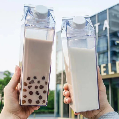 Transparent Water Bottle Creative Milk Cardboard Bottles Milk Juice Box Reusable Portable For Outdoor Sports Travel And Camping