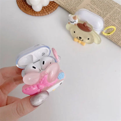 Sanrio Bluetooth Earphone Case For Airpods Pro 1 2 3 Luminous 3D Cinnamoroll My Melody Doll Earphone Accessories Air Pod Cover