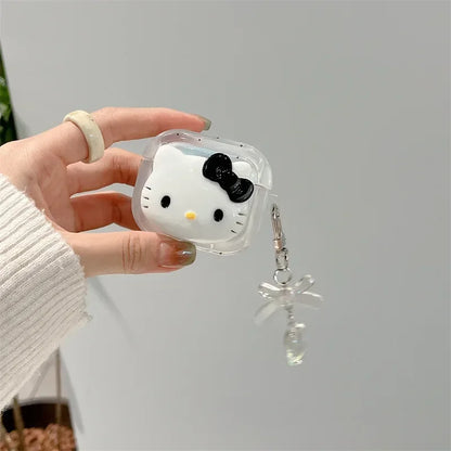 Hello Kitty For Airpods Pro 2 Case,Transparent Soft TPU Earphone Anime Cover With Keychain For Airpods 3 Case For Girls/Women