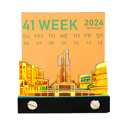 Omoshiroi Block 2025 Calendar 3D Notepad Sakura Temple Calendar Art 3D Memo Pad Sticky Notes Block Notes Decor New Year Gifts