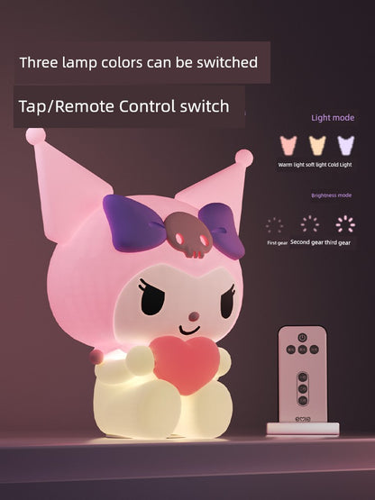 Sanrio Authentic Clow M Night Light Emie Cinnamoroll Babycinnamoroll Silicone Luminous Ornaments USB Night Light Decompression Ambience Light Portable Light Bedside Lamp Cartoon Cute Kids Girls Birthday Gifts