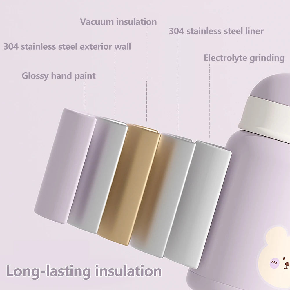 450ml Kids Stainless Steel Thermos Bottle Cartoon Leak-Proof Vacuum Flasks Children Thermal Water Bottle Thermocup for Girls